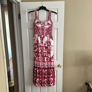 Red Ruffled Tiered Maxi Sundress